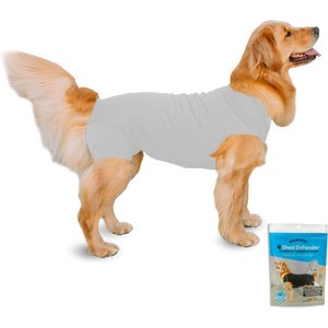 Shed Defender Recovery Dog Onesie, Heather Grey, Mini