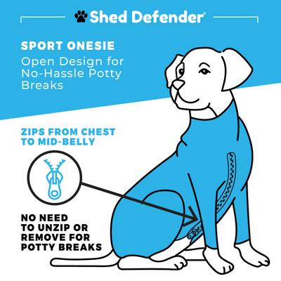 Show full view: Shed Defender Sport Dog Onesie Heather Grey, Medium slide 6 of 11