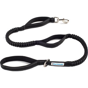 Shed Defender Three Handle Bungee Reflective Dog Leash, Black, 4 to 7-ft long, 1-in wide