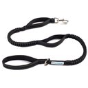 Shed Defender Three Handle Bungee Reflective Dog Leash, Black, 4 to 7-ft long, 1-in wide