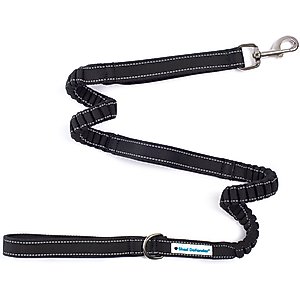 Shed Defender Three Handle Bungee Reflective Dog Leash, Black, 4 to 7-ft long, 1-in wide