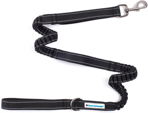 Show full view: Shed Defender Three Handle Bungee Reflective Dog Leash, Black, 4 to 7-ft long, 1-in wide slide 2 of 8