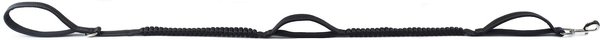 Show full view: Shed Defender Three Handle Bungee Reflective Dog Leash, Black, 4 to 7-ft long, 1-in wide slide 3 of 7