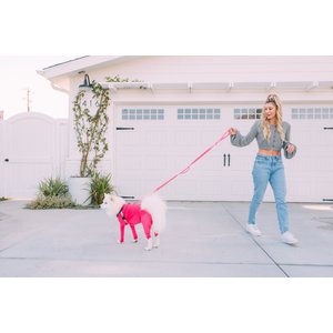 Shed Defender Three Handle Bungee Reflective Dog Leash, Hot Pink, 4 to 7-ft long, 1-in wide