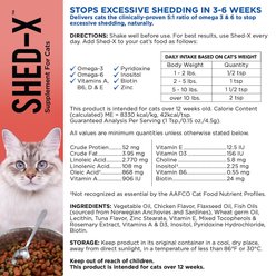 Shed-X Dermaplex Shed Control Nutritional Supplement for Cats, 8-fl oz bottle slide 2 of 7