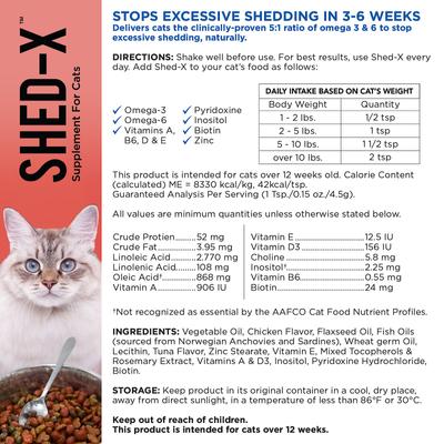 Show full view: Shed-X Dermaplex Shed Control Nutritional Supplement for Cats, 8-fl oz bottle slide 3 of 10