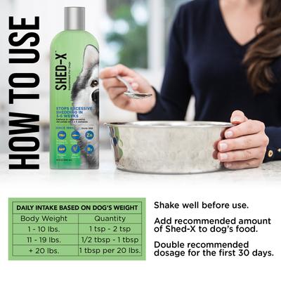 Show full view: Shed-X Dermaplex Shed Control Nutritional Supplement for Dogs, 32-fl oz bottle slide 6 of 10