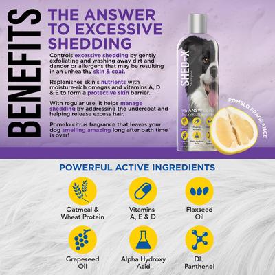 Show full view: Shed-X Shed Control Shampoo for Dogs, 16-fl oz bottle slide 3 of 12