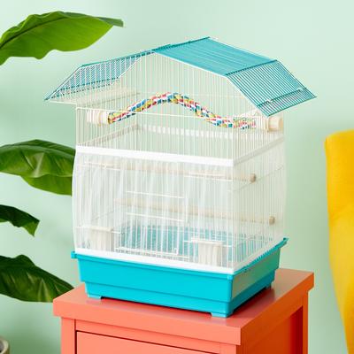 Show full view: Sheer Guard Bird Cage Skirt, Aqua, Small slide 4 of 6