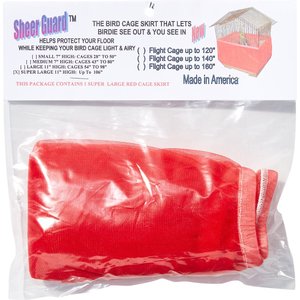 Sheer Guard Bird Cage Skirt, Red, X-Large