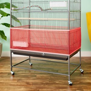 Sheer Guard Bird Cage Skirt, Red, X-Large