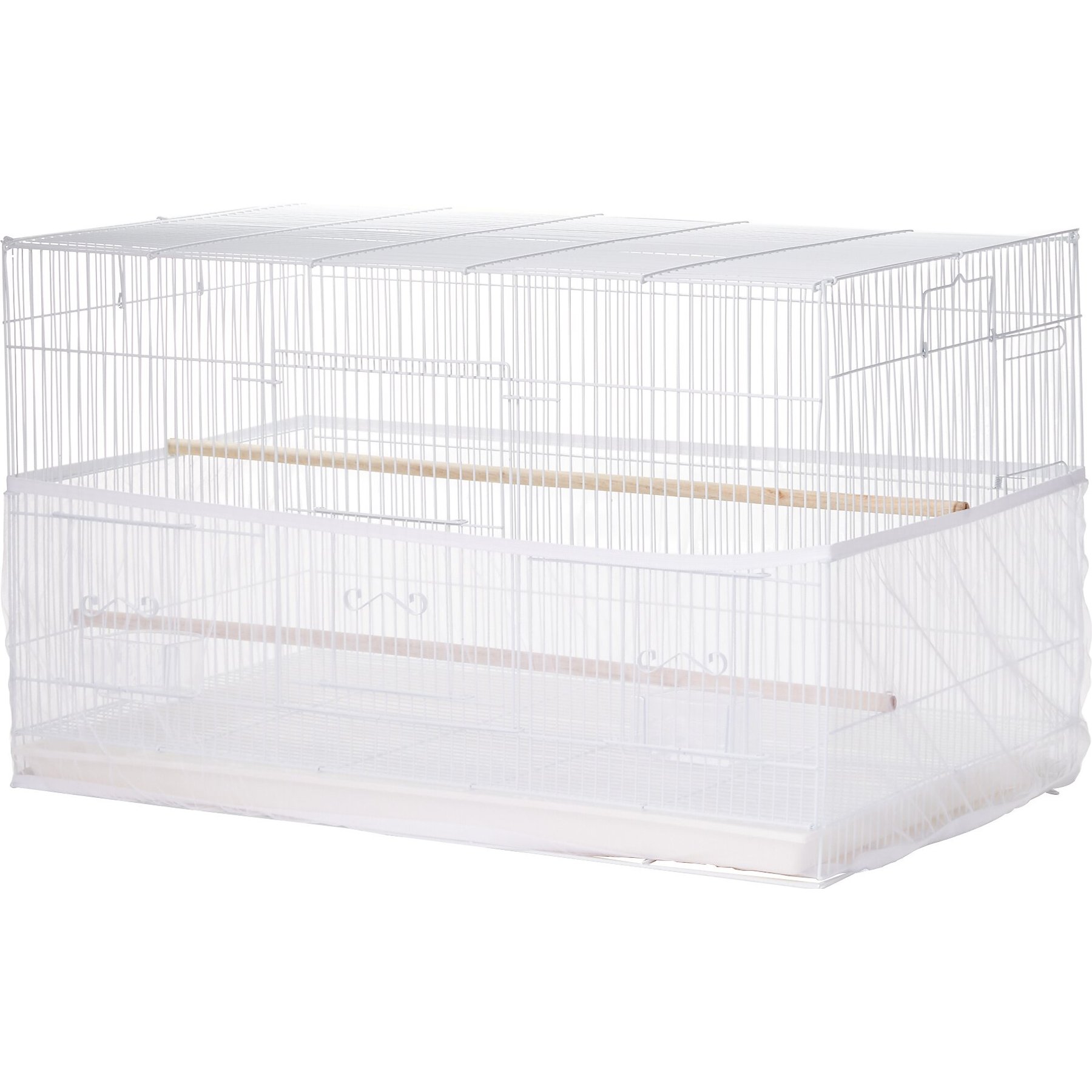 Sheer Guard Bird Cage Skirt, White, Large