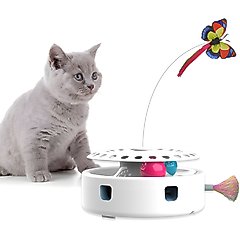 Shele 3 in 1 Smart Interactive Ball Cat Toy, White, Small