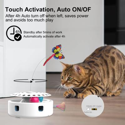 Show full view: Shele 3 in 1 Smart Interactive Ball Cat Toy, White, Small slide 6 of 10