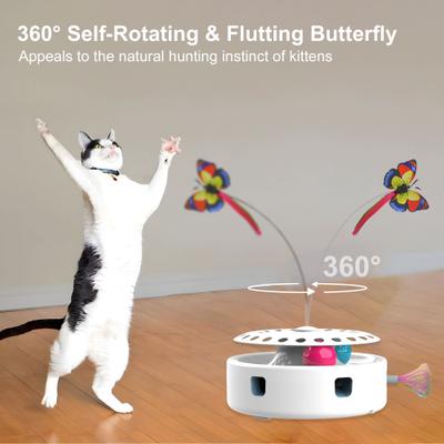 Show full view: Shele 3 in 1 Smart Interactive Ball Cat Toy, White, Small slide 4 of 10