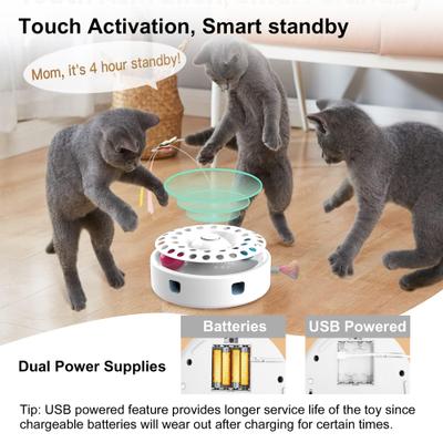 Show full view: Shele 3 in 1 Smart Interactive Ball Cat Toy, White, Small slide 8 of 10