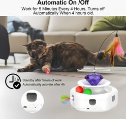 Shele Play Purrfect 4 in 1 Interactive Rotating Wand Cat Toy, White, Small slide 2 of 9