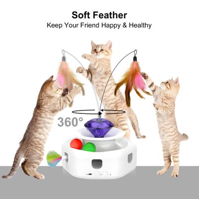 Show full view: Shele Play Purrfect 4 in 1 Interactive Rotating Wand Cat Toy, White, Small slide 3 of 10