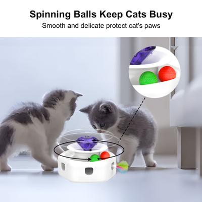Show full view: Shele Play Purrfect 4 in 1 Interactive Rotating Wand Cat Toy, White, Small slide 5 of 10