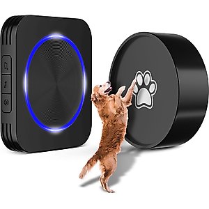 Shele Potty Communication Doorbell with Super-Light Press Button Dog Doorbell, Black