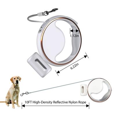 Show full view: Shele Retractable Anti-Slip Handle & LED Light Nylon Telescopic Luminous Dog Leash, White, 10-ft long, .4-in W slide 3 of 9