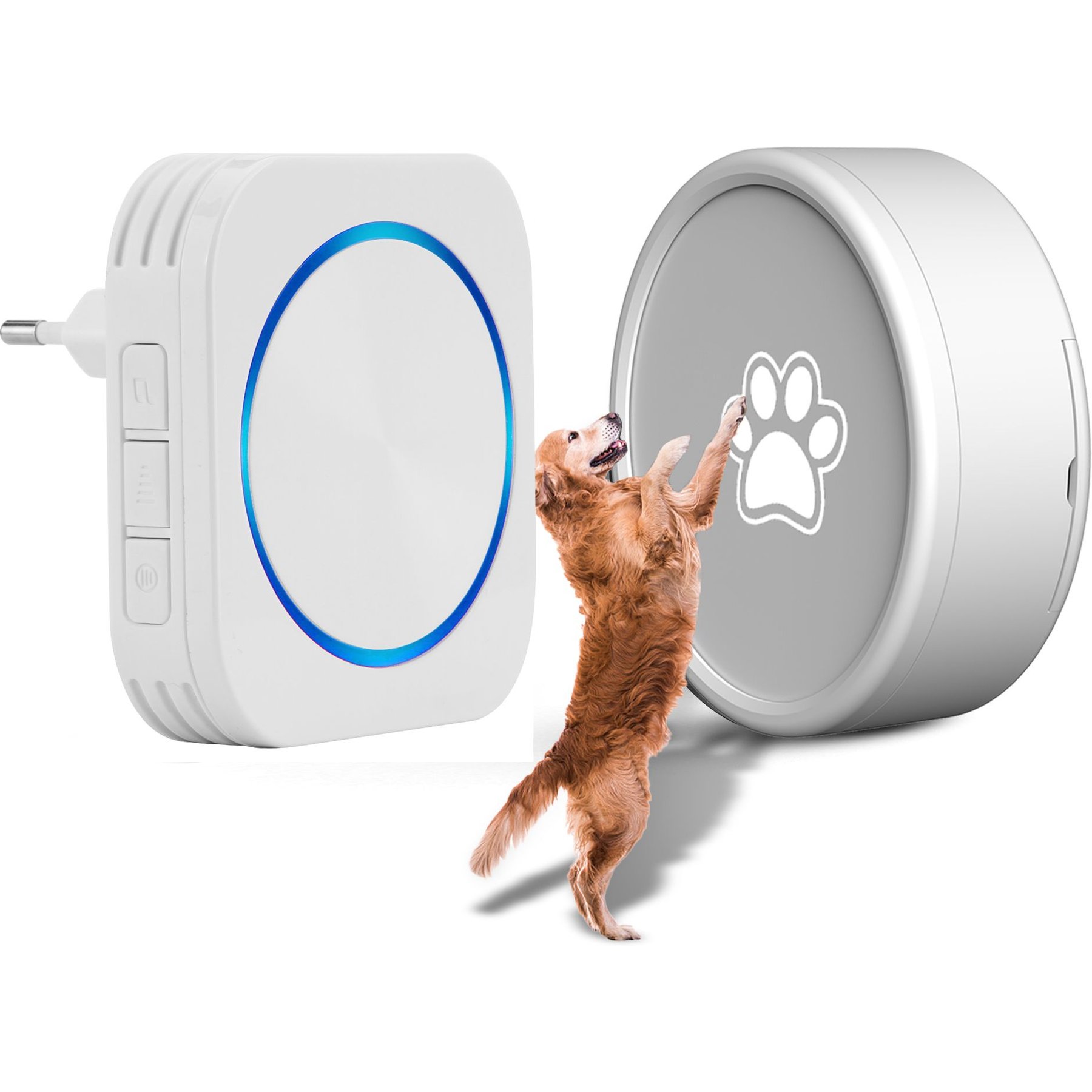 Bueteka Smart Doorbell with 4 Working Modes & 58 Ringtones Dog Doorbell, White