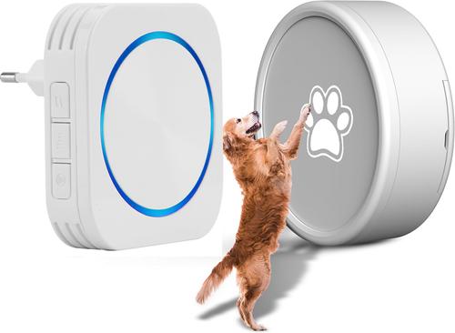 Show full view: Shele Smart Doorbell with 4 Working Modes & 58 Ringtones Dog Doorbell, White slide 1 of 8