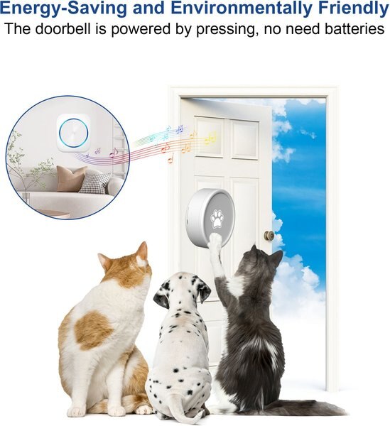 Shele Smart Doorbell with 4 Working Modes & 58 Ringtones Dog Doorbell, White