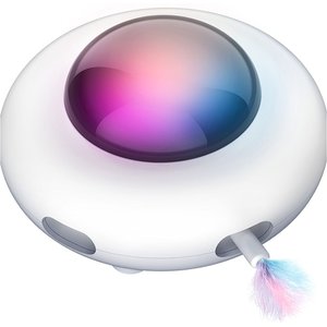 Shele UFO Interactive Cat Toy, White, Small