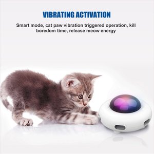 Shele UFO Interactive Cat Toy, White, Small