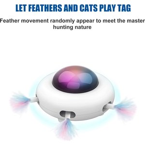 Shele UFO Interactive Cat Toy, White, Small