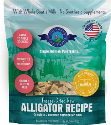 SHEPHERD BOY FARMS Alligator Recipe Freeze-Dried Dog Food, 14-oz