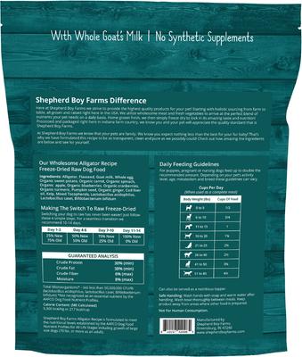 Show full view: Shepherd Boy Farms Alligator Recipe Freeze-Dried Dog Food, 14-oz bag slide 3 of 5