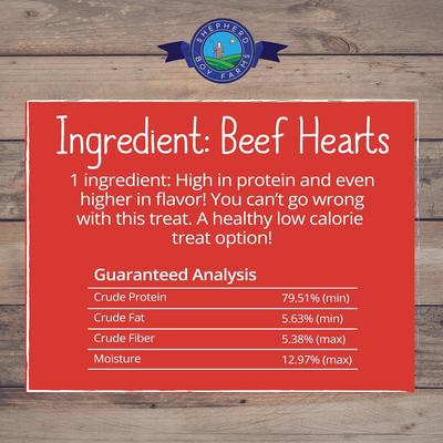 Show full view: Shepherd Boy Farms Beef Hearts Freeze-Dried Dog & Cat Treats, 8-oz bag slide 7 of 8