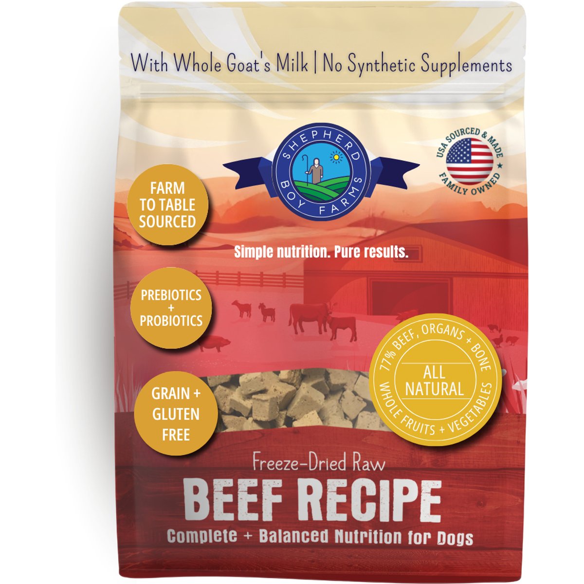 Shepherd Boy Farms Beef Recipe Freeze-Dried Dog Food, 48-oz bag