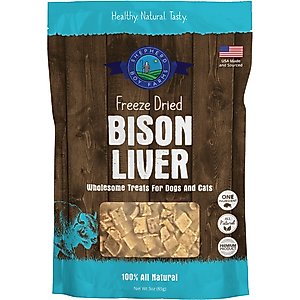 Shepherd Boy Farms Bison Liver Freeze-Dried Dog & Cat Treats, 3-oz bag
