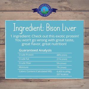 Shepherd Boy Farms Bison Liver Freeze-Dried Dog & Cat Treats, 3-oz bag