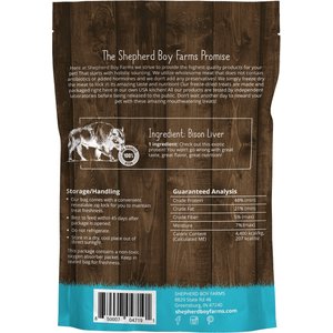 Shepherd Boy Farms Bison Liver Freeze-Dried Dog & Cat Treats, 3-oz bag