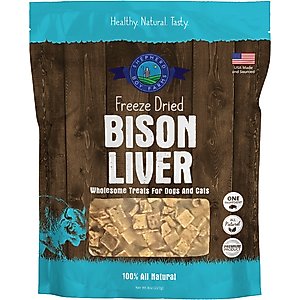 Shepherd Boy Farms Bison Liver Freeze-Dried Dog & Cat Treats, 8-oz bag