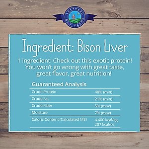 Shepherd Boy Farms Bison Liver Freeze-Dried Dog & Cat Treats, 8-oz bag