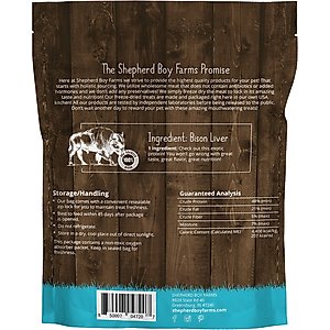 Shepherd Boy Farms Bison Liver Freeze-Dried Dog & Cat Treats, 8-oz bag