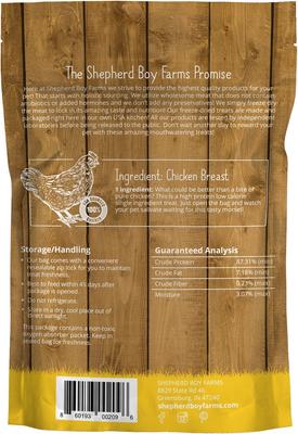 Show full view: Shepherd Boy Farms Chicken Breast Freeze-Dried Dog & Cat Treats, 3-oz bag slide 3 of 8