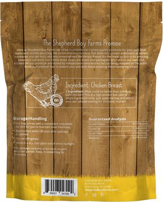 Show full view: Shepherd Boy Farms Chicken Breast Freeze-Dried Dog & Cat Treats, 8-oz bag slide 3 of 8