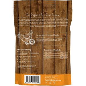 Shepherd Boy Farms Chicken Hearts Freeze-Dried Dog & Cat Treats, 3-oz bag