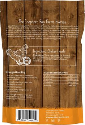 Show full view: Shepherd Boy Farms Chicken Hearts Freeze-Dried Dog & Cat Treats, 3-oz bag slide 3 of 8