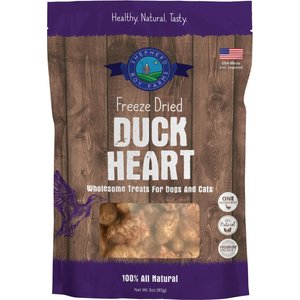 Shepherd Boy Farms Duck Heart Freeze-Dried Dog & Cat Treats, 3-oz bag