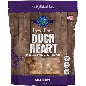 Shepherd Boy Farms Duck Heart Freeze-Dried Dog & Cat Treats, 8-oz bag