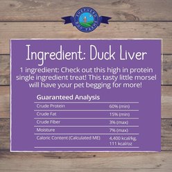 Shepherd Boy Farms Duck Liver Freeze-Dried Dog & Cat Treats, 3-oz bag slide 2 of 6