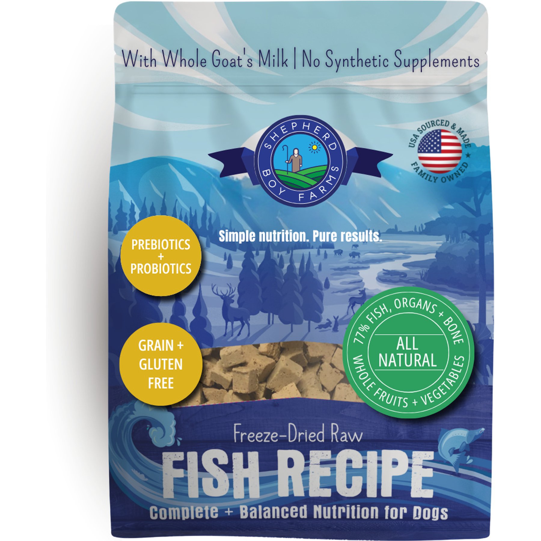 Shepherd Boy Farms Fish Medley Recipe Freeze-Dried Dog Food, 48-oz bag