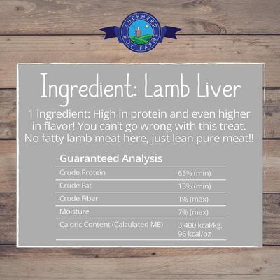 Show full view: Shepherd Boy Farms Lamb Liver Freeze-Dried Dog & Cat Treats, 3-oz bag slide 7 of 8